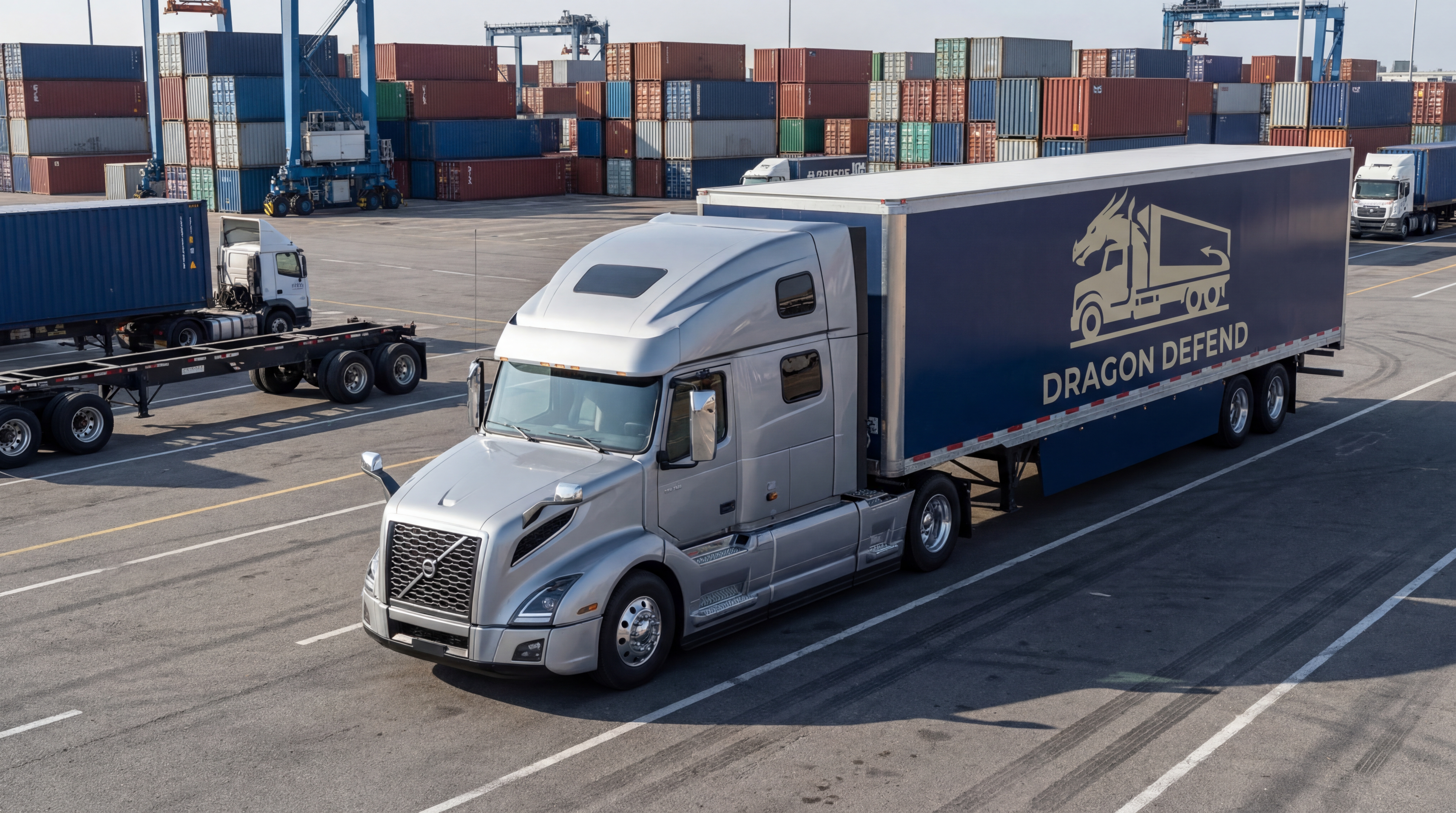 Dragon Defend truck at container yard